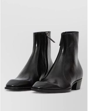 Saint Laurent Leather Ankle Boots - Black