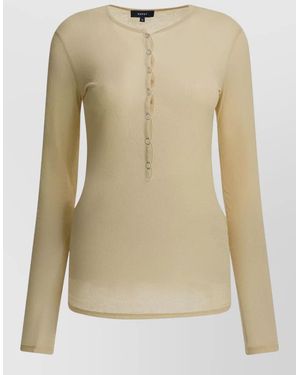 Soeur Ribbed Long-Sleeve Cotton T-Shirt - Natural