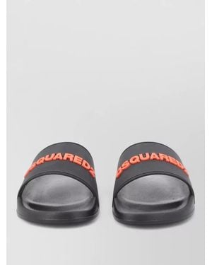 DSquared² Logo Slide Sandal Flat Sole Rubber - Gray