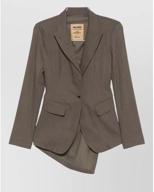 Uma Wang Kylie Linen Blend Tailored Jacket - Brown