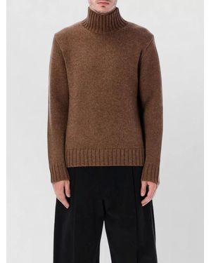 Studio Nicholson Loris High Neck Yak Merino Jumper - Brown