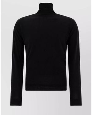 John Smedley Merino Wool Fine-Knit Turtleneck Jumper - Black