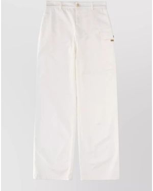 Marni Regular-Fit Cotton Cargo Wide-Leg Trousers - White