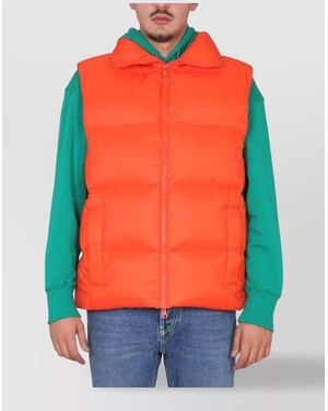 MSGM High-Neck Zip Vest - Orange