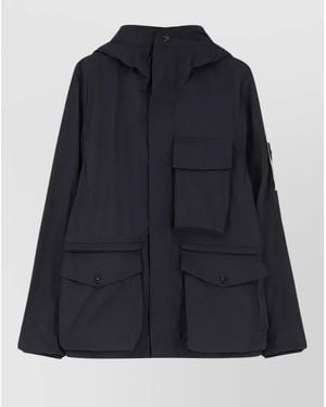 Stone Island Hooded Micro Twill Field Jacket - Blue