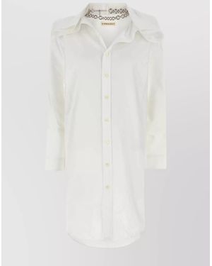 Y. Project Longline Shirt Dress With Unique Design - White