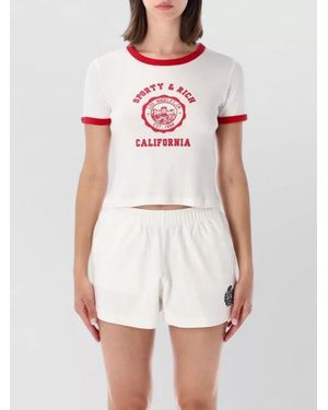 Sporty & Rich Cotton Printed Short-Sleeve T-Shirt - White