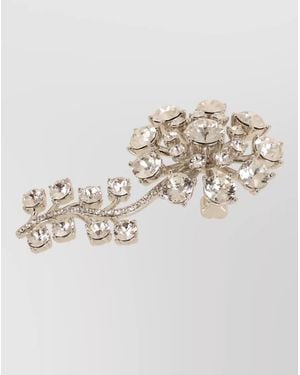 Self-Portrait Crystal Flower Brooch - White