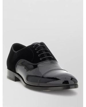 Doucal's Leather Oxford Derby Shoes - Black