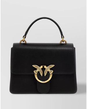 Pinko Love Bag One Mini Leather Top Handle Bag - Black