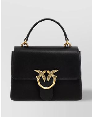 Pinko Love Bag One Mini Leather Top Handle Bag - Black