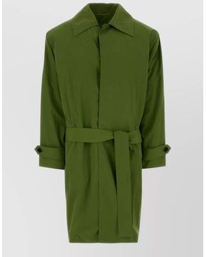 Saint Laurent Nylon Trench Coat - Green