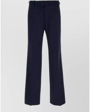 Dolce & Gabbana Virgin Wool Straight-Leg Trousers - Blue