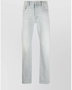 KENZO Mid-Rise Straight Leg Pants With Belt Loops - White