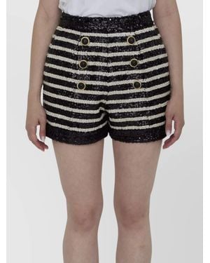 Balmain Sequined Shorts - Black