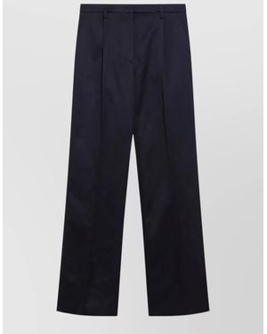 Prada Tailored Wide Leg Pants Belt Loops - Blue