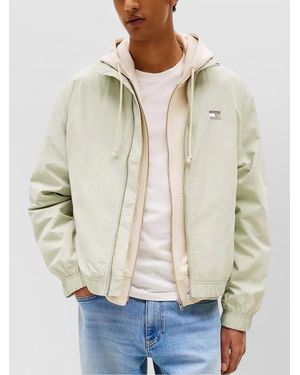 Tommy Hilfiger Recycled Polyamide Puffer Bomber Jacket - Natural