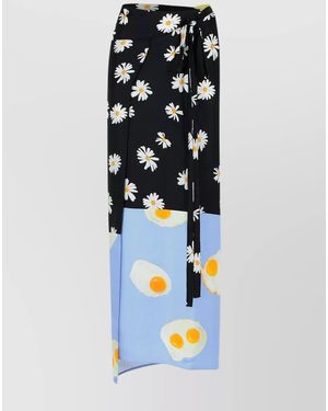 Moschino Silk Printed Wrap Skirt - White