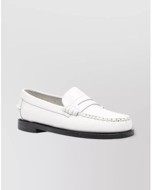 Sebago Dan Apron Toe Moccasin - White