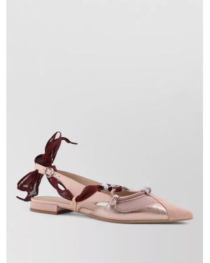 Pinko Leather Slingback Ballerina Shoes - Pink