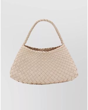 Dragon Diffusion Woven Texture Single Handle Shoulder Bag - Natural