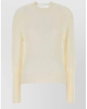 Lanvin Cashmere Fine-Knit Bow-Detail Jumper - Natural