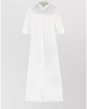Jil Sander Cotton Shirt Midi Dress - White
