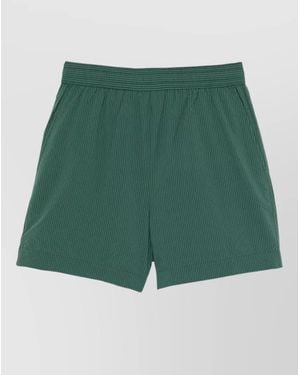 Maison Kitsuné Seersucker Swim Shorts Boxy Cut Stripe - Green