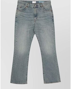 Haikure Straight Leg Denim Pants Washed Effect - Gray