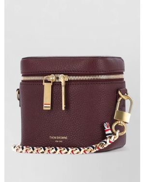 Thom Browne Leather Clutch Bag - Purple