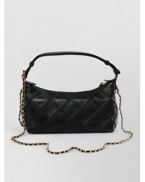 Tory Burch Fleming Leather Shoulder Bag Chain Strap - Metallic