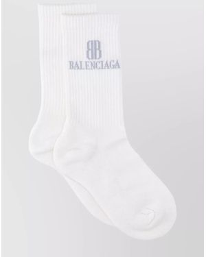 Balenciaga Ribbed Ankle Length Hosiery - White