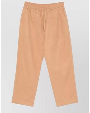 Maison Kitsuné Cotton Straight Leg Shorts Patch Pockets - Natural