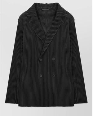 Homme Plissé Issey Miyake Double-Breasted Blazer - Black