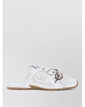 Miu Miu New Balance Open Heel Leather Slides - White