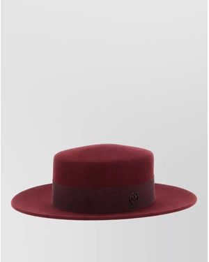 Maison Michel Wool Felt Boater Hat - Red