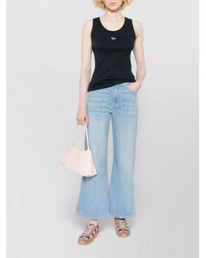 Maison Kitsuné Baby Fox Cotton Ribbed Tank Top - Blue