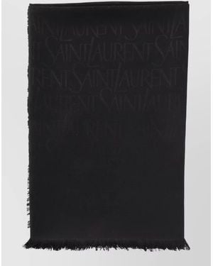 Saint Laurent Large Jacquard Square Scarf Silk Wool - Black