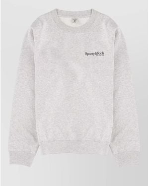 Sporty & Rich Knit Jumper Crew Neck Long Sleeves - White