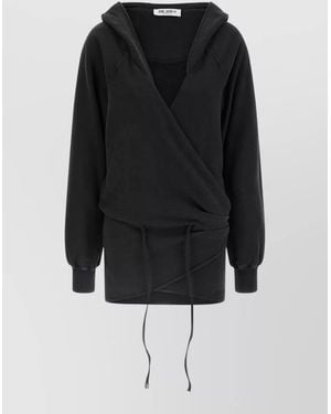 The Attico Cotton Hooded Mini Dress - Black