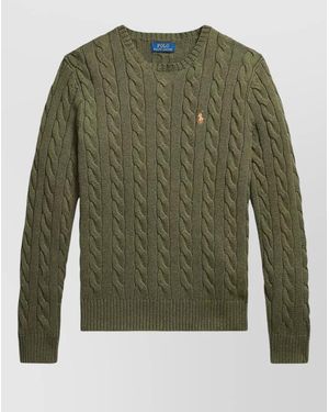 Polo Ralph Lauren Cable-Knit Cotton Crewneck Jumper - Green