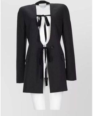 Maison Margiela Wool Fitted Suit Jacket - Black