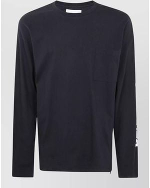 OAMC Peacemaker Long Sleeve Crew Neck T-Shirt Pocket - Blue