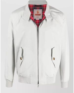 Baracuta G9 Bomber Jacket Raglan Sleeves Pockets - White