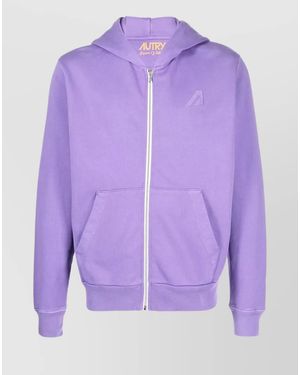 Autry Cotton Logo Hoodie - Purple