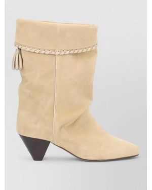 Isabel Marant Leather Ankle Boots - Natural