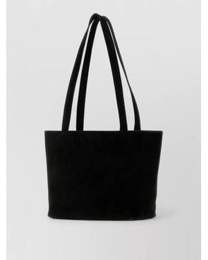 The Row Suede Leather Tote Bag - Black