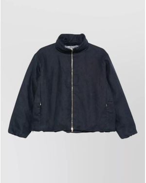 Herno Down Coat High Collar Cuffs Pockets - Blue