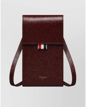 Thom Browne Leather Shoulder Phone Holder - Red