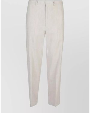 Department 5 Tailored Wide Leg Trousers Belt Loops - White